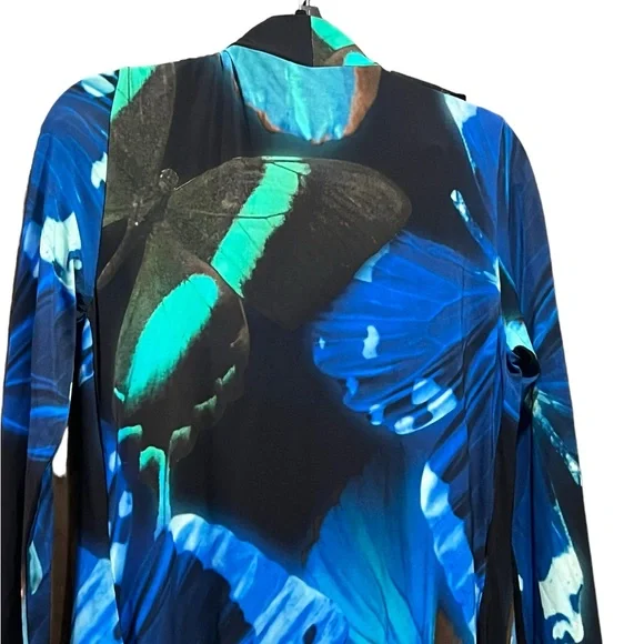 Ted Baker Butterfly Collective blue print wrap Dress .size 3 - Picture 5 of 8